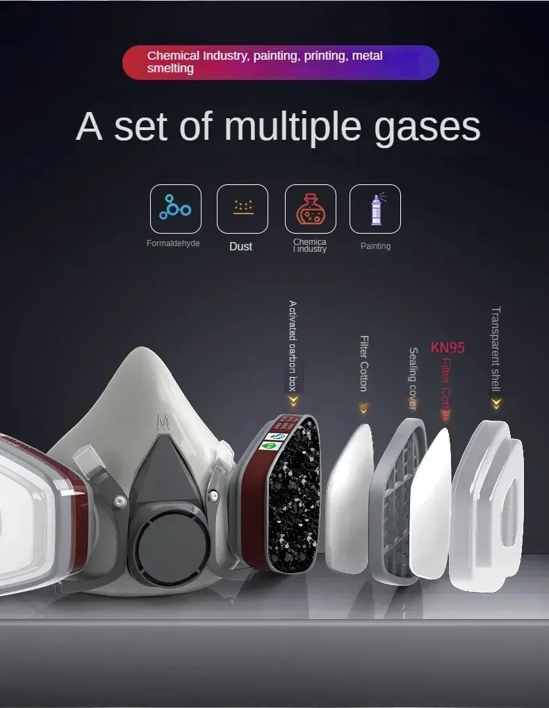 6200 Masker Gas Respirator Set - Dust Mask Construction ulasan dan harga